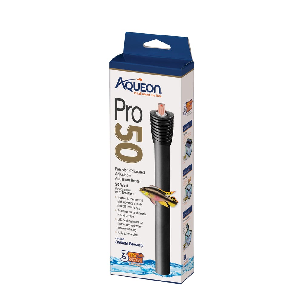 Chauffage submersible résistant aux chocs pour aquarium Aqueon Pro 150W