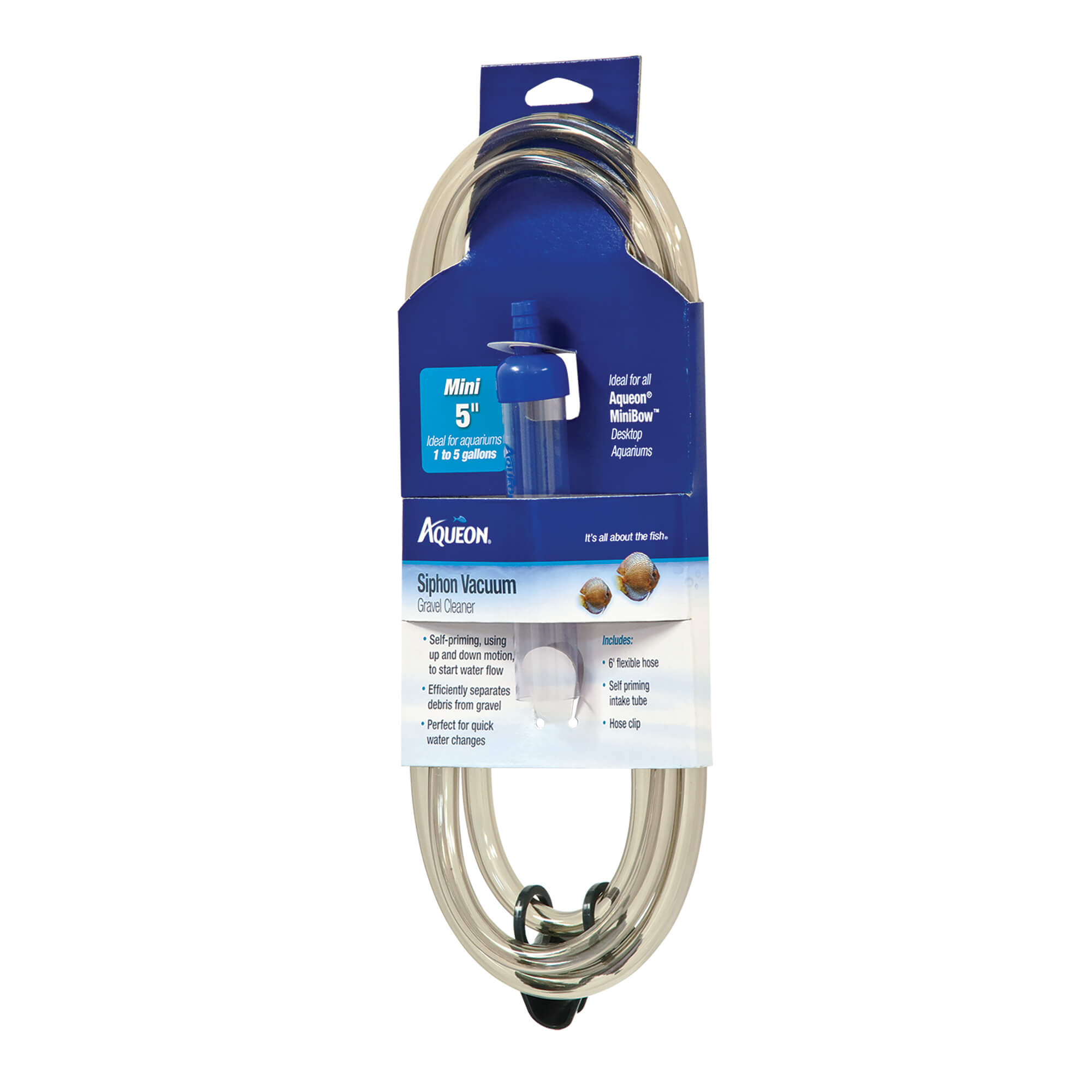 Aspirateur à gravier siphon Aqueon medium 9 pouces avec tube d'aspiration auto-amorçant et tuyau