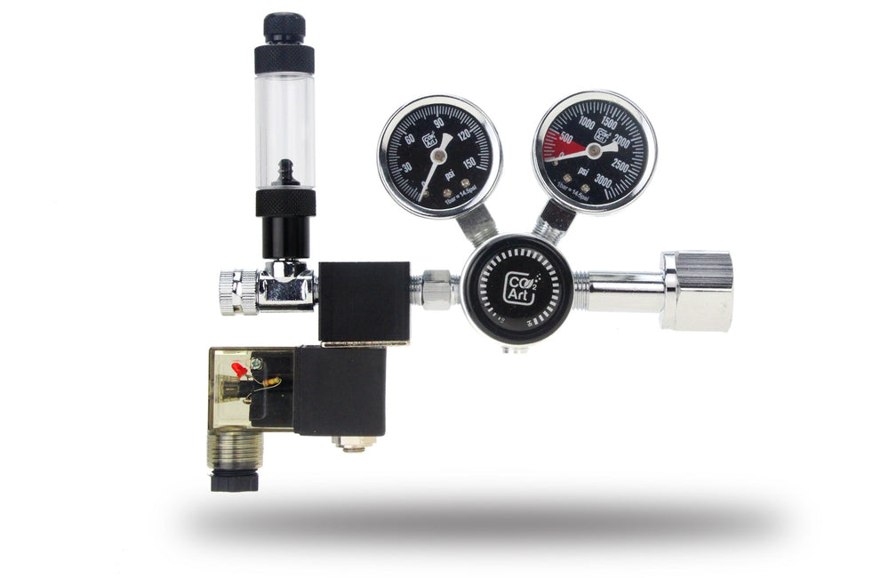 Régulateur de CO2 double étage pour aquarium CO2Art Pro-SE avec électrovanne et compte-bulles
