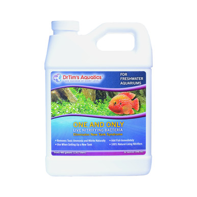 Flacon de bactéries nitrifiantes pour eau douce Dr Tim's Aquatics One and Only pour le cyclage des aquariums