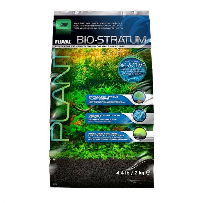 Substrat de sol volcanique riche en minéraux Fluval Bio Stratum, sac de 4,4 lb