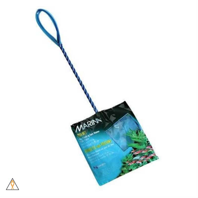 Épuisette fine en nylon pour aquarium Marina avec manche gainé de plastique