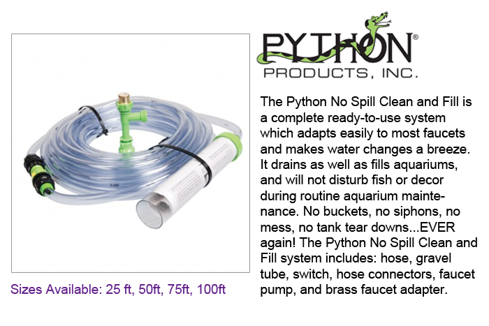 Système de changement d'eau Python No Spill Clean and Fill de 7,6 m avec adaptateur de robinet et tube à gravier