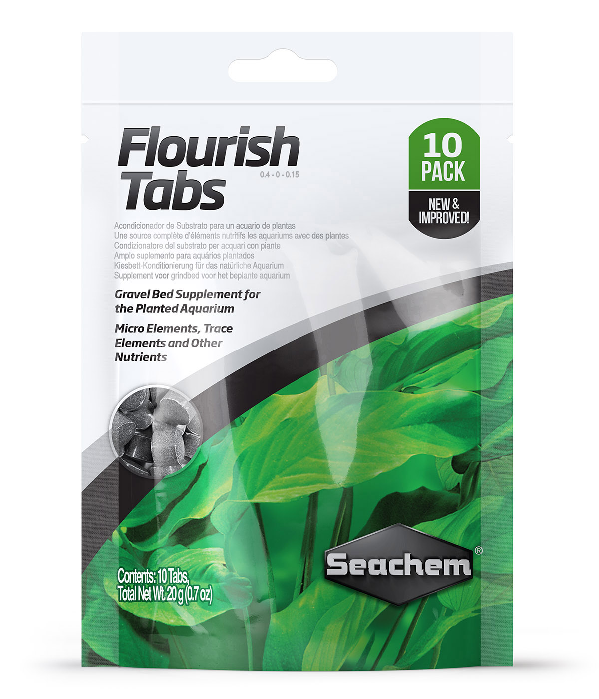 Boîte de 40 pastilles d'engrais racinaire Seachem Flourish Tabs pour plantes d'aquarium