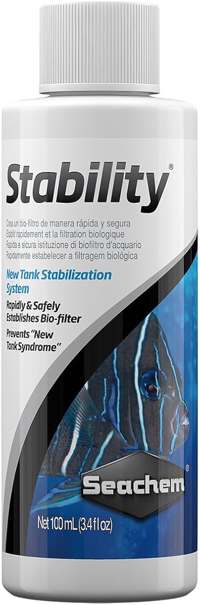Bactéries nitrifiantes en flacon Seachem Stability 100 mL pour aquariums
